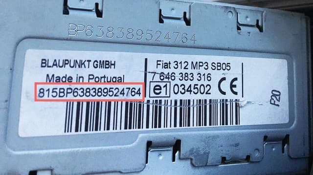 Alfa Romeo radio serial example 1