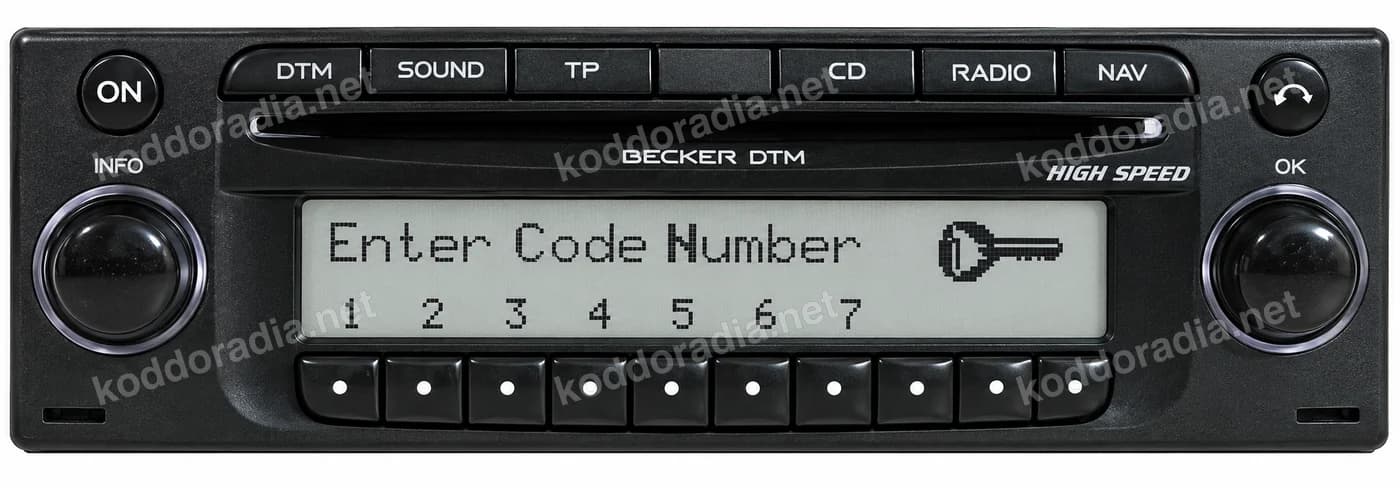 Radio Becker DTM z ekranem wpisywania kodu