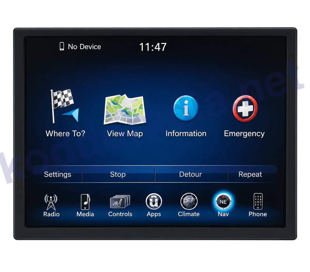 Przedni panel radia Chrysler Uconnect 8.4 RA4 / VP3 MX