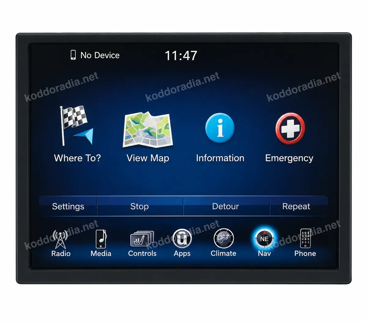 Przedni panel radia Chrysler Uconnect 8.4 RA3 / VP3 ROW