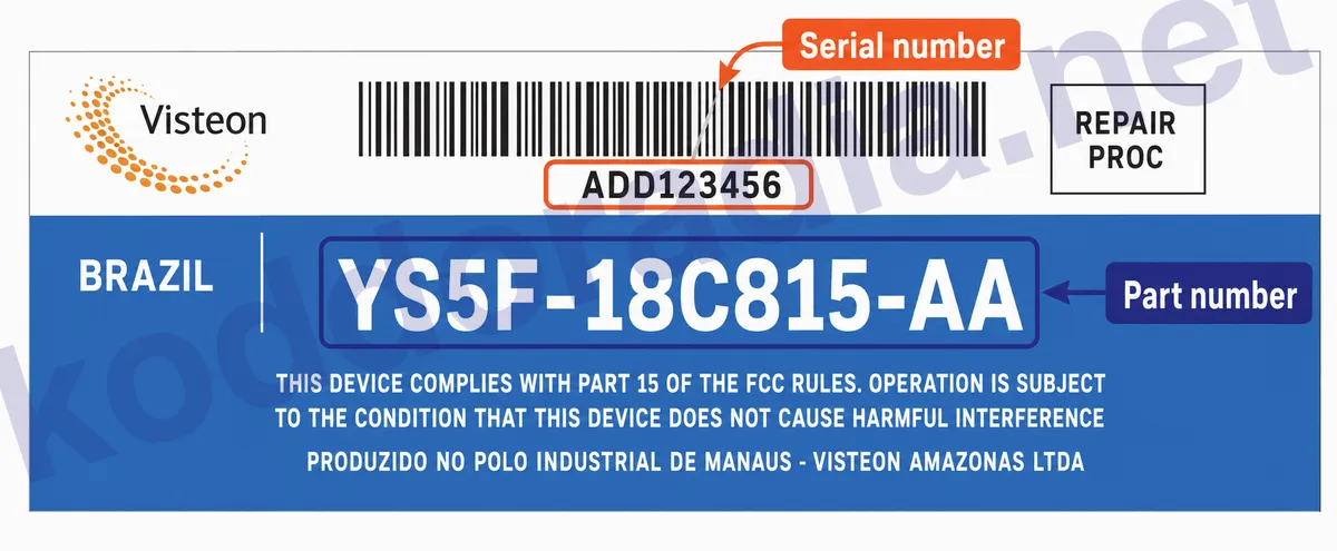 Gdzie znajdę numer seryjny radia Ford My Connection CD MP3?