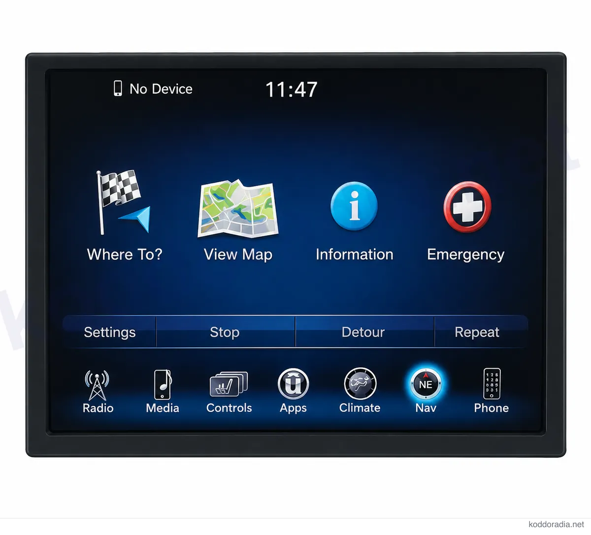 Przedni panel radia Chrysler Uconnect 8.4 RM4 / VP4 JP