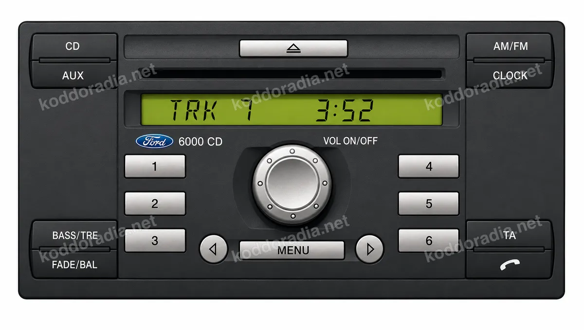 Przedni panel radia Ford 6000 CD / SINGLE CD KW2000