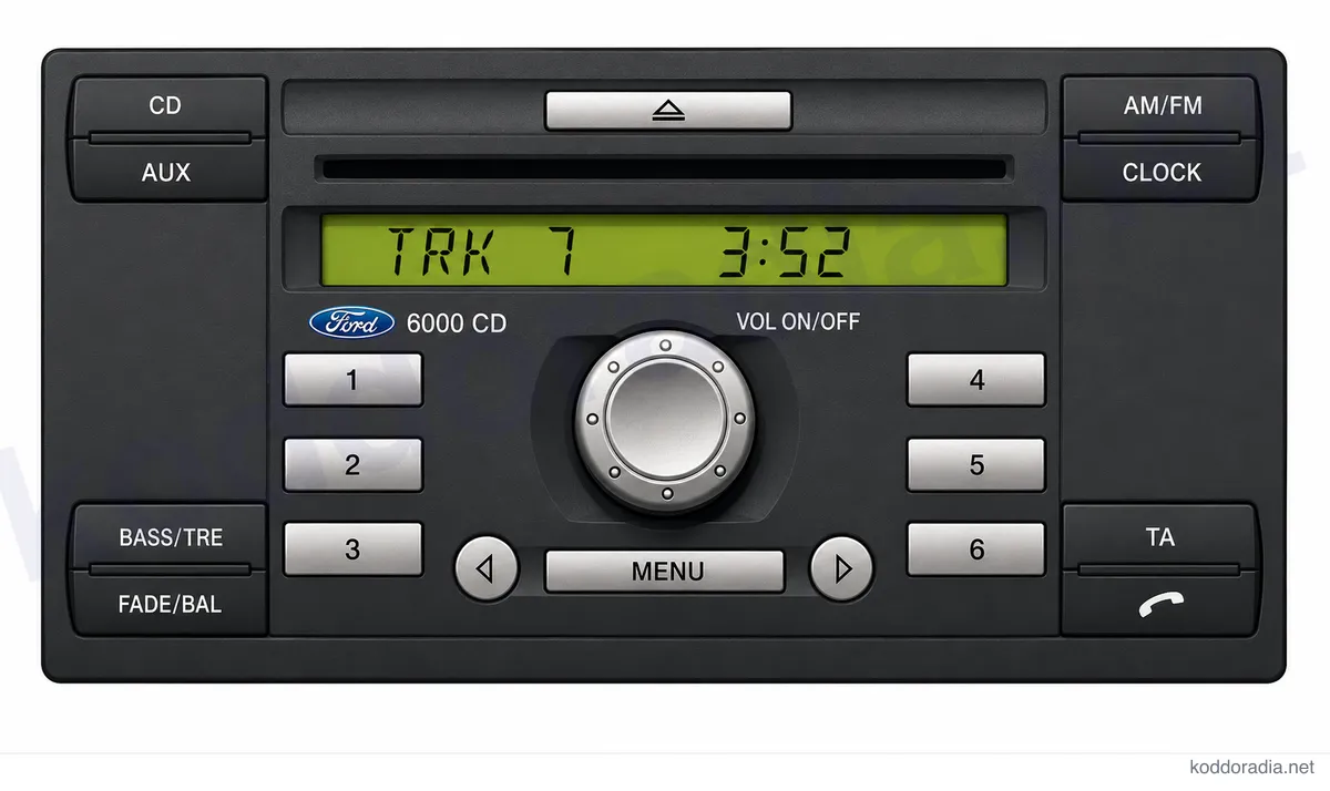Przedni panel radia Ford 6000 CD / SINGLE CD KW2000 (M)