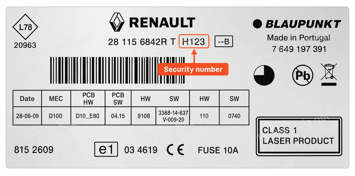 Gdzie znajdę numer seryjny radia Renault CD?