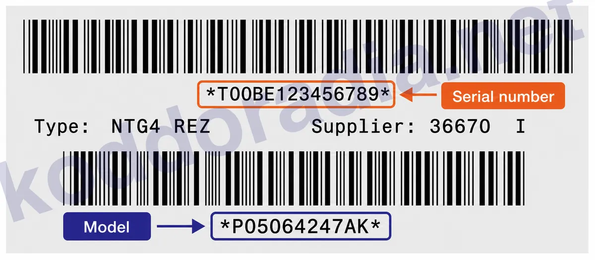 Gdzie znajdę numer seryjny radia Chrysler MyGIG NTG4 RE1?
