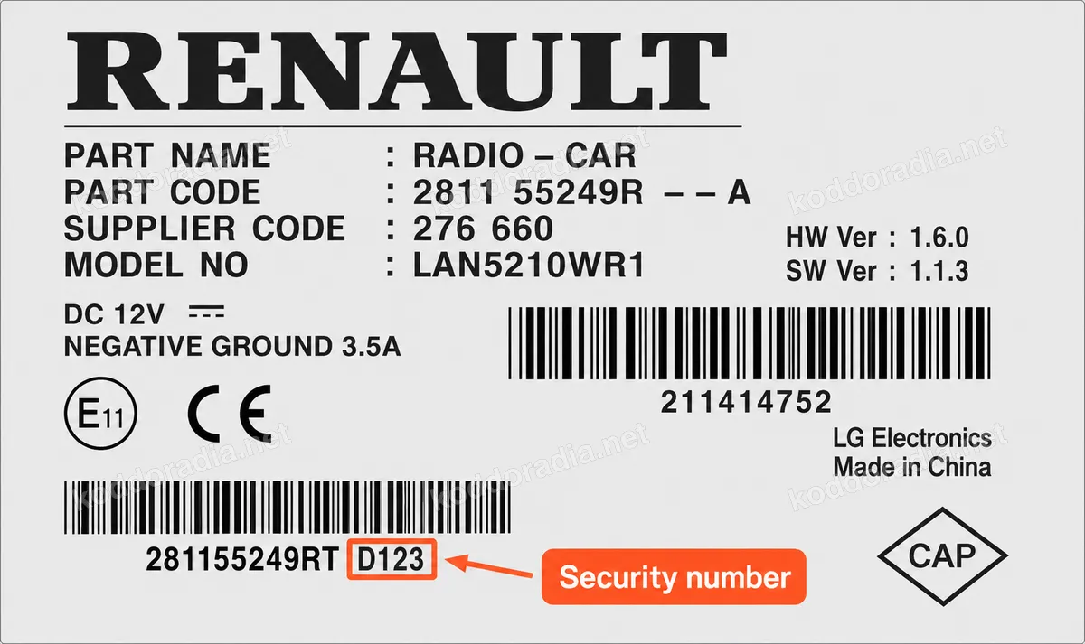 Gdzie znajdę numer seryjny radia Renault MEDIA NAV?