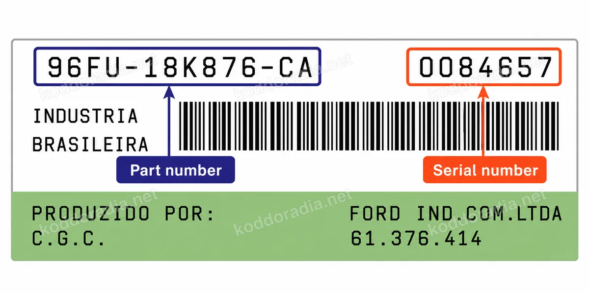 Gdzie znajdę numer seryjny radia Ford CS1100?
