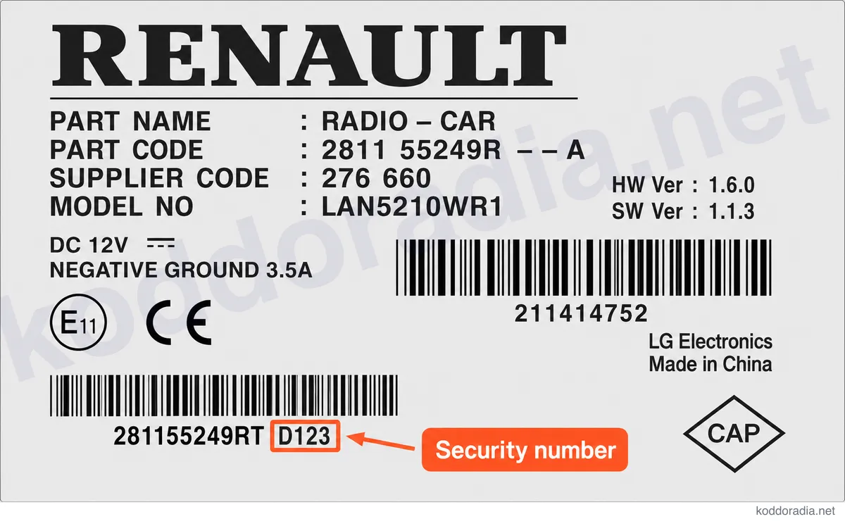 Gdzie znajdę numer seryjny radia Renault MEDIA NAV?