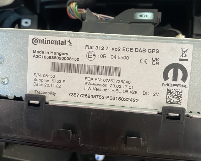 Continental label with QR code